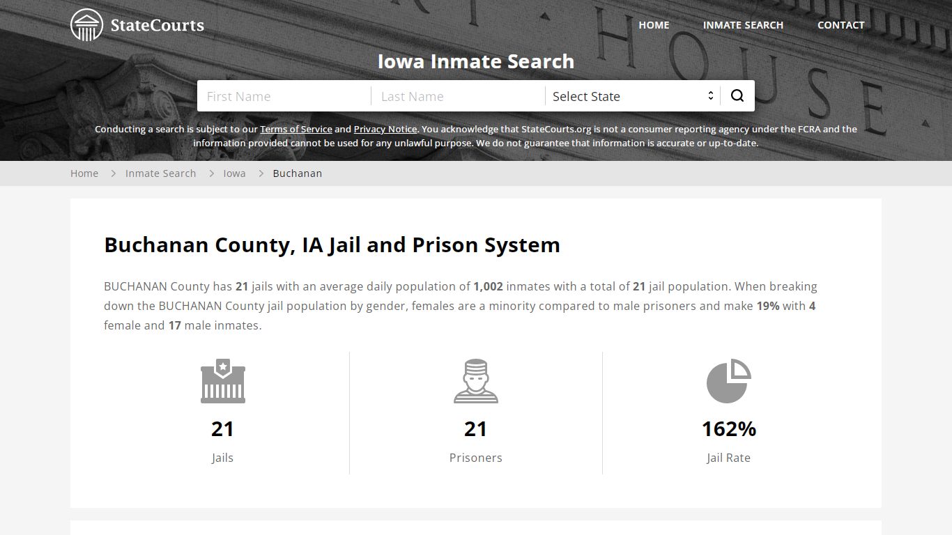 Buchanan County, IA Inmate Search - StateCourts