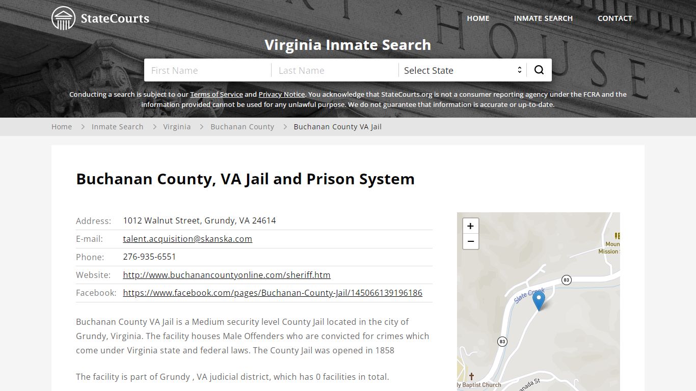 Buchanan County VA Jail Inmate Records Search, Virginia - StateCourts